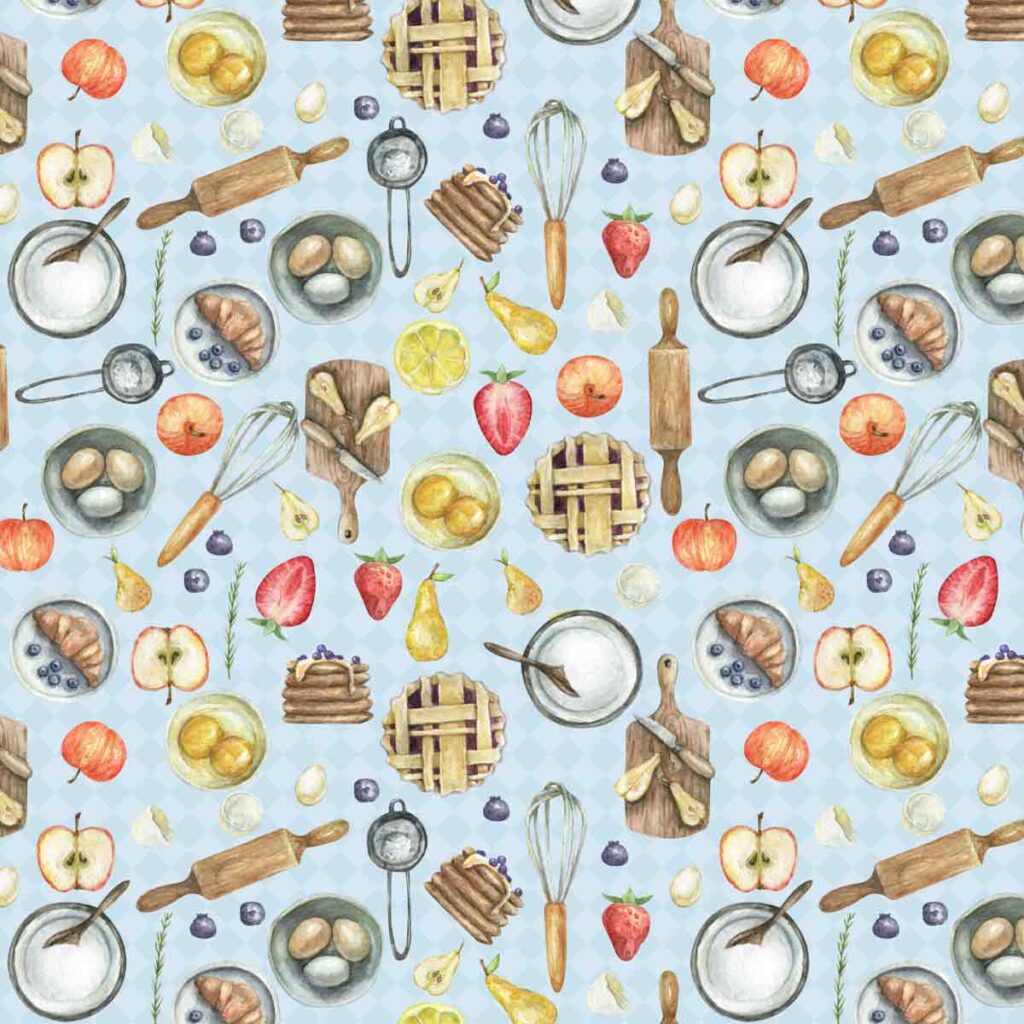 TECIDO TRICOLINE ESTAMPADO 100% ALGODÃO PERIPAN COLEÇÃO AFETOS COZINHA FD AZUL - Cópia (1)