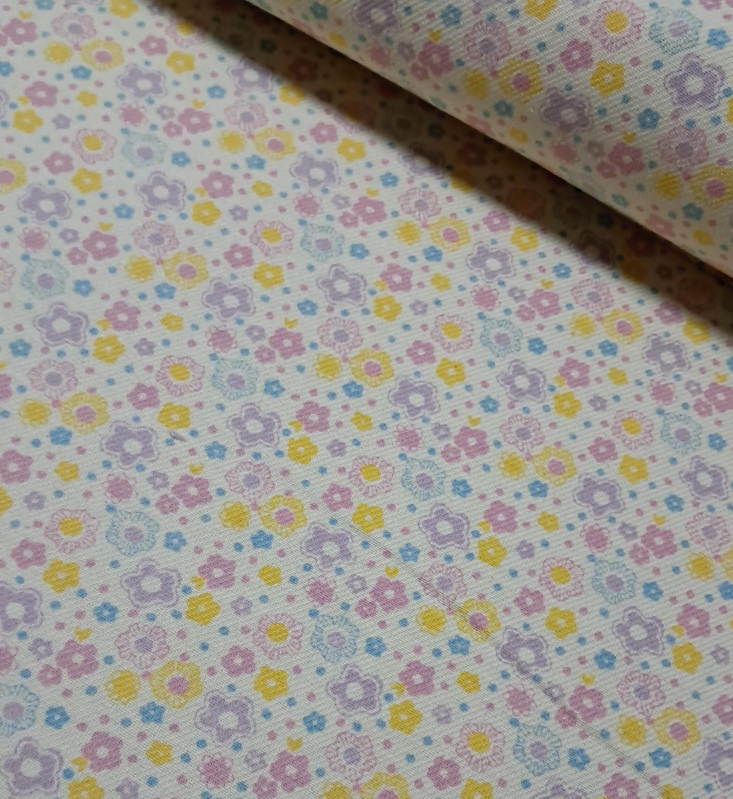 TECIDO FLANELA SÃO JOANENSE INFANTIL 100% ALGODÃO FLORZINHA FD AMARELO 