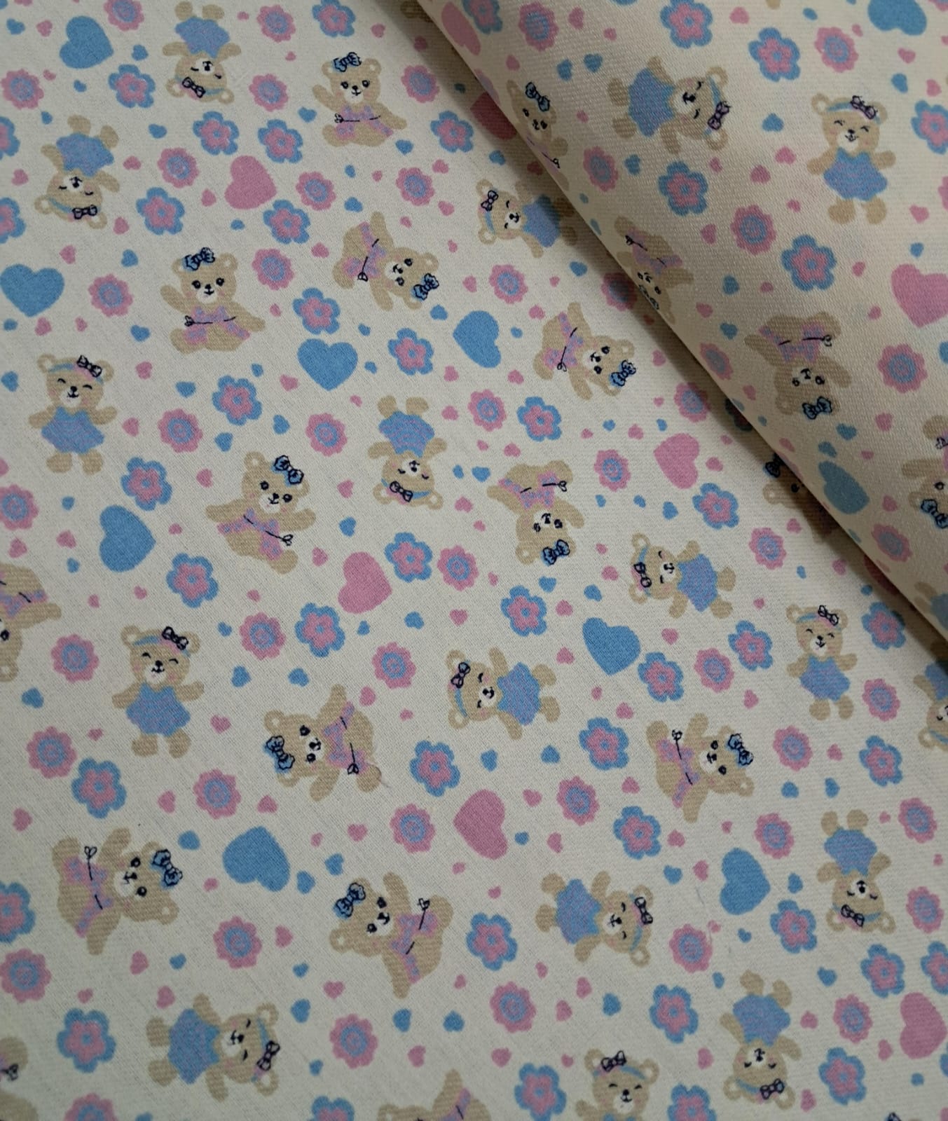 TECIDO FLANELA SÃO JOANENSE INFANTIL 100% ALGODÃO URSINHO FD AMARELO