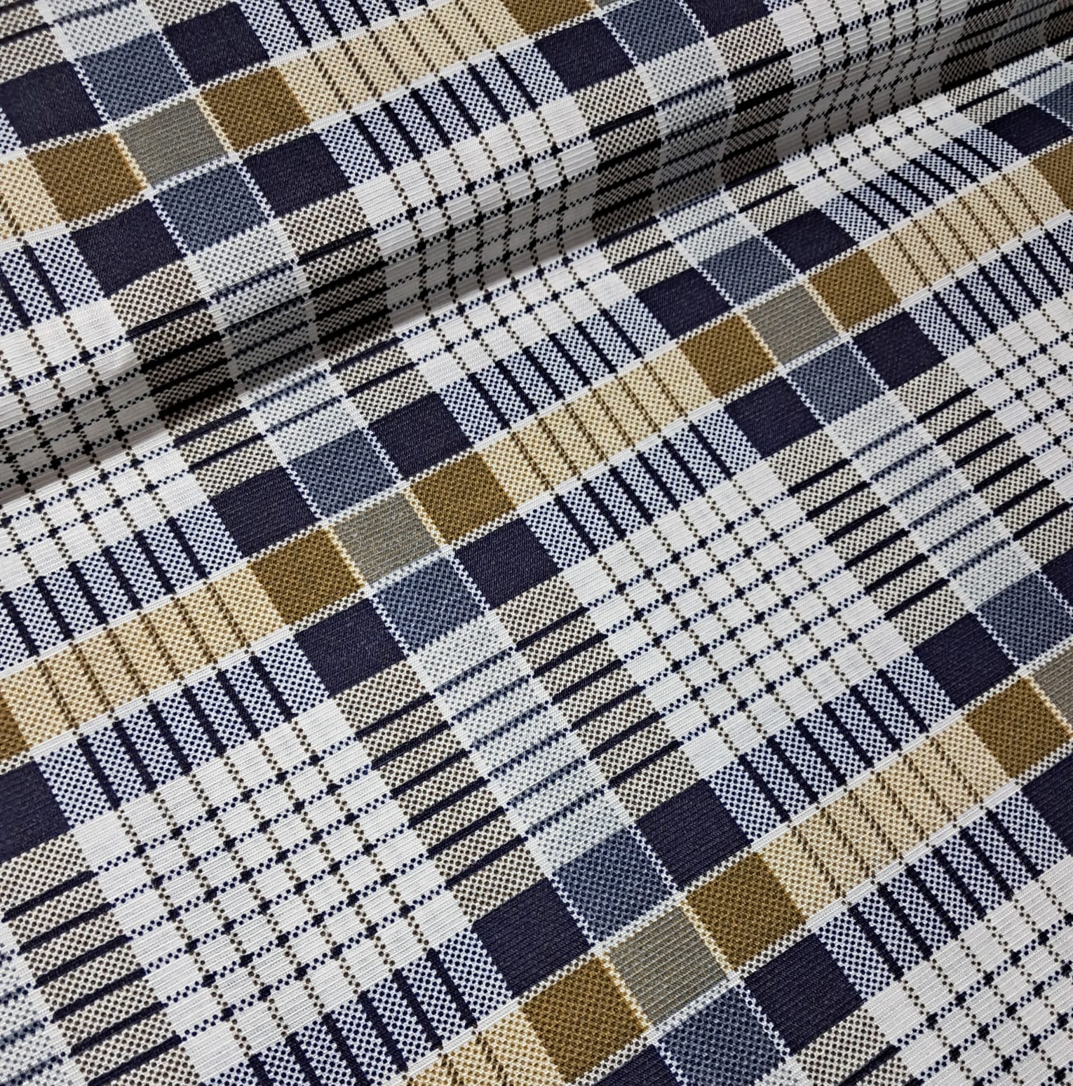 TECIDO GORGURINHO ESTAMPADO XADREZ AZUL