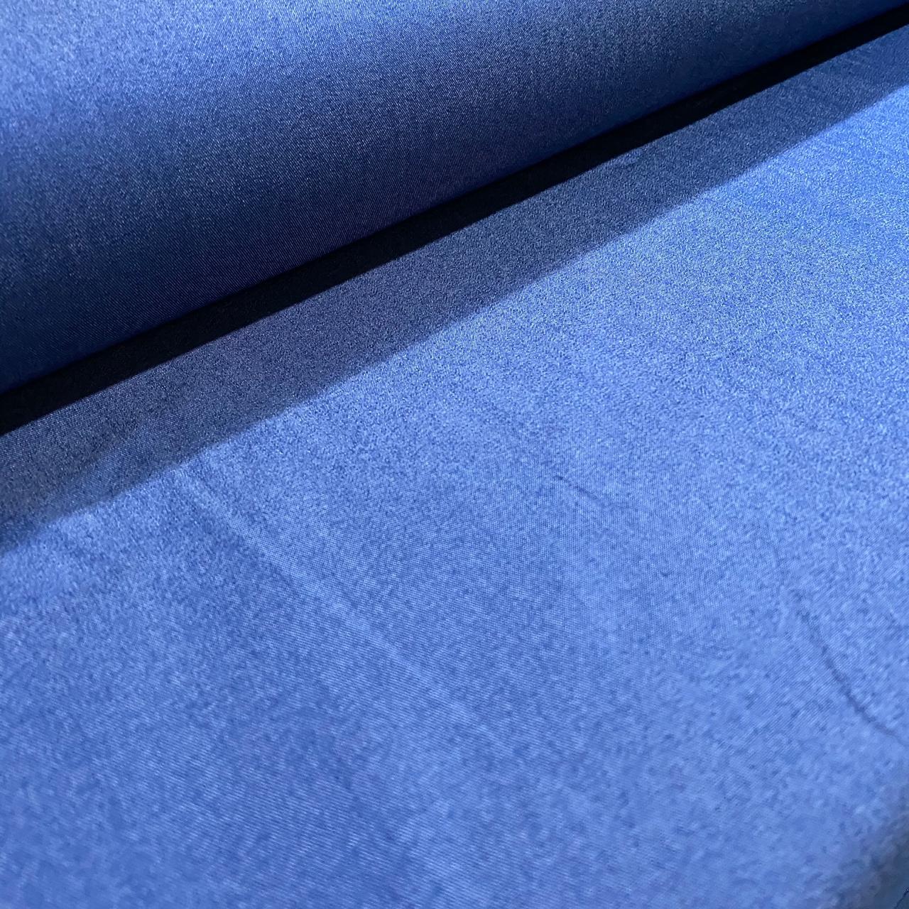 TECIDO CHAMBRE LISO AZUL JEANS 70% VISC 27% POLI 3% ELAS 