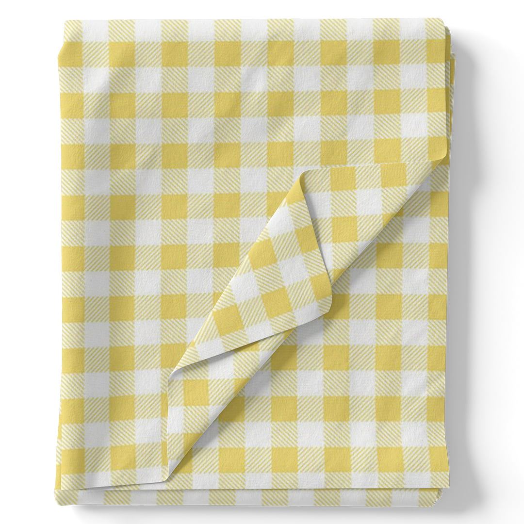TECIDO TRICOLINE ESTAMPADO 100% ALGODÃO PERIPAN COLEÇÃO XADREZ GRANDE AMARELO 