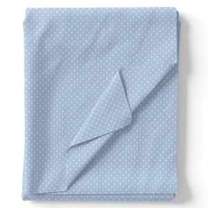 TECIDO TRICOLINE ESTAMPADO 100% ALGODÃO POÁ MICRO BRANCO FD AZUL BEBÊ  - Cópia (1)