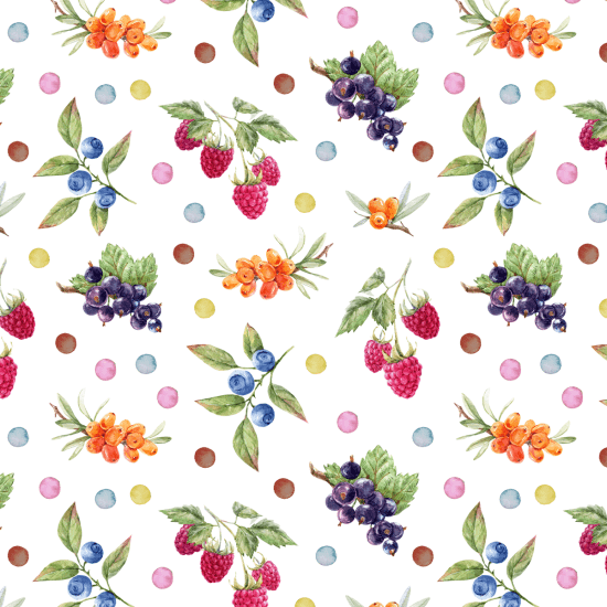 TECIDO TRICOLINE ESTAMPADO 100% ALGODÃO DIGITAL FRUTAS COM POA COLORIDO - Cópia (1)