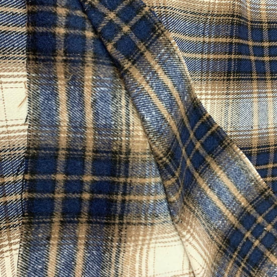 TECIDO FLANELADO 65% poliéster 35% algodão CACHA BRUSHED XADREZ AZUL MARINHO