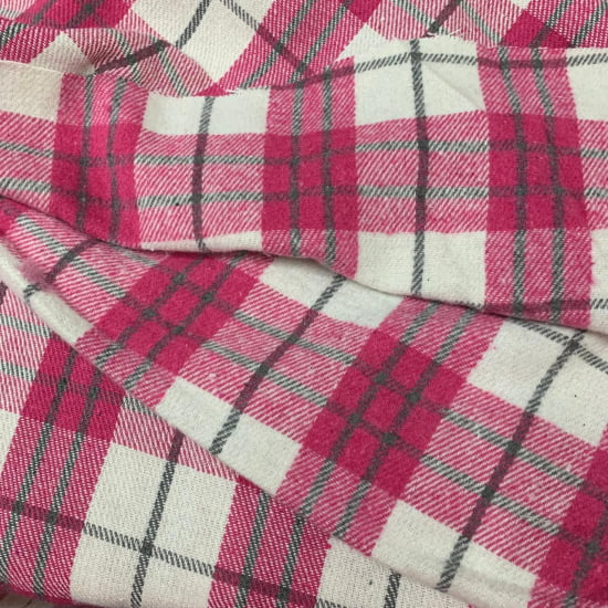 TECIDO FLANELADO 65% poliéster 35% algodão CACHA BRUSHED XADREZ ROSA