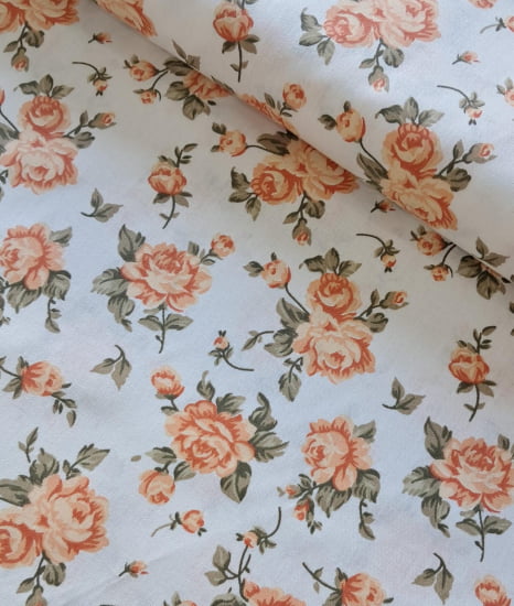 TECIDO TRICOLINE ESTAMPADO 100% ALGODÃO FLORAL 