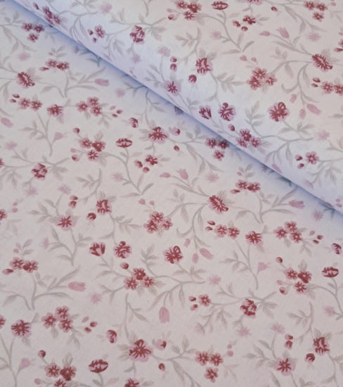 TECIDO TRICOLINE ESTAMPADO 100% ALGODÃO FLORAL ROSA TECIDO TRICOLINE ESTAMPADO 100% ALGODÃO FLORAL ROSA