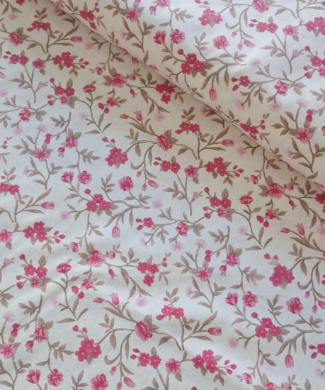 TECIDO TRICOLINE ESTAMPADO 100% ALGODÃO  ROSA 1