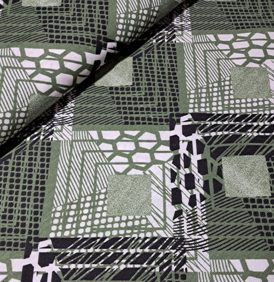 TECIDO GORGURINHO ESTAMPADO TONS DE VERDE 