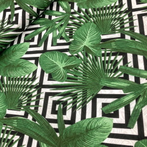 TECIDO JACQUARD 58% ALGODÃO 42% POLIÉSTER FOLHAGENS FD GEOMETRICO  TECIDO JACQUARD 58% ALGODÃO 42% POLIÉSTER FOLHAGENS FD GEOMETRICO