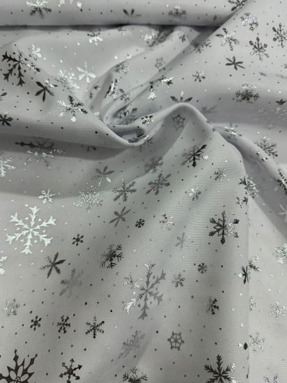 TECIDO OXFORD ESTAMPA DE NATAL COM BRILHO ( fd branco com prata ) TECIDO OXFORD ESTAMPA DE NATAL COM BRILHO ( fd branco com prata )