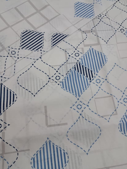 TECIDO PERCAL MISTO AZUL FD BRANCO 180 FIOS 63% ALGODÃO E 37% POLIÉSTER