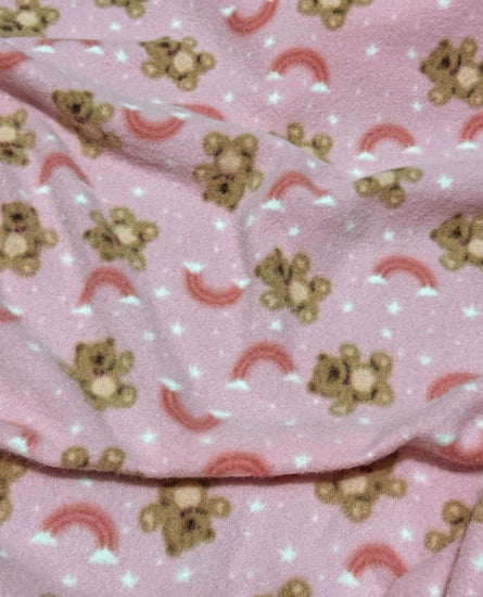 TECIDO SOFT ESTAMPADO 100% POLIÉSTER URSO FD ROSA 