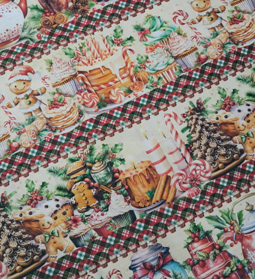 TECIDO TRICOLINE ESTAMPADO 100% ALGODÃO NATAL BARRADO FESTA TECIDO TRICOLINE ESTAMPADO 100% ALGODÃO NATAL BARRADO FESTA