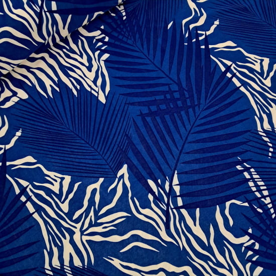 TECIDO LIGANETE 96% POLIÉSTER 4% ELASTANO- ESTAMPA TONS DE AZUL