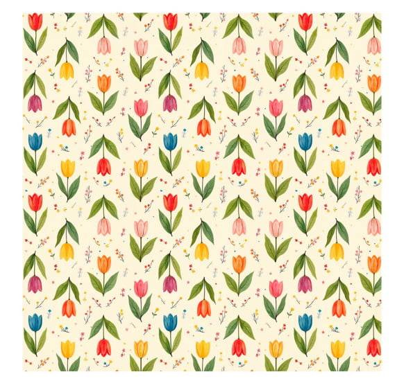 TECIDO TRICOLINE ESTAMPADO 100% ALGODÃO PERIPAN TULIPAS COLORIDA TECIDO TRICOLINE ESTAMPADO 100% ALGODÃO PERIPAN TULIPAS COLORIDA