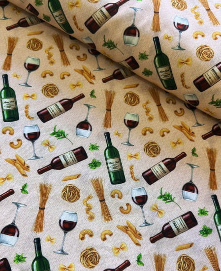 TECIDO TRICOLINE ESTAMPADO 100% ALGODÃO VINHOS 