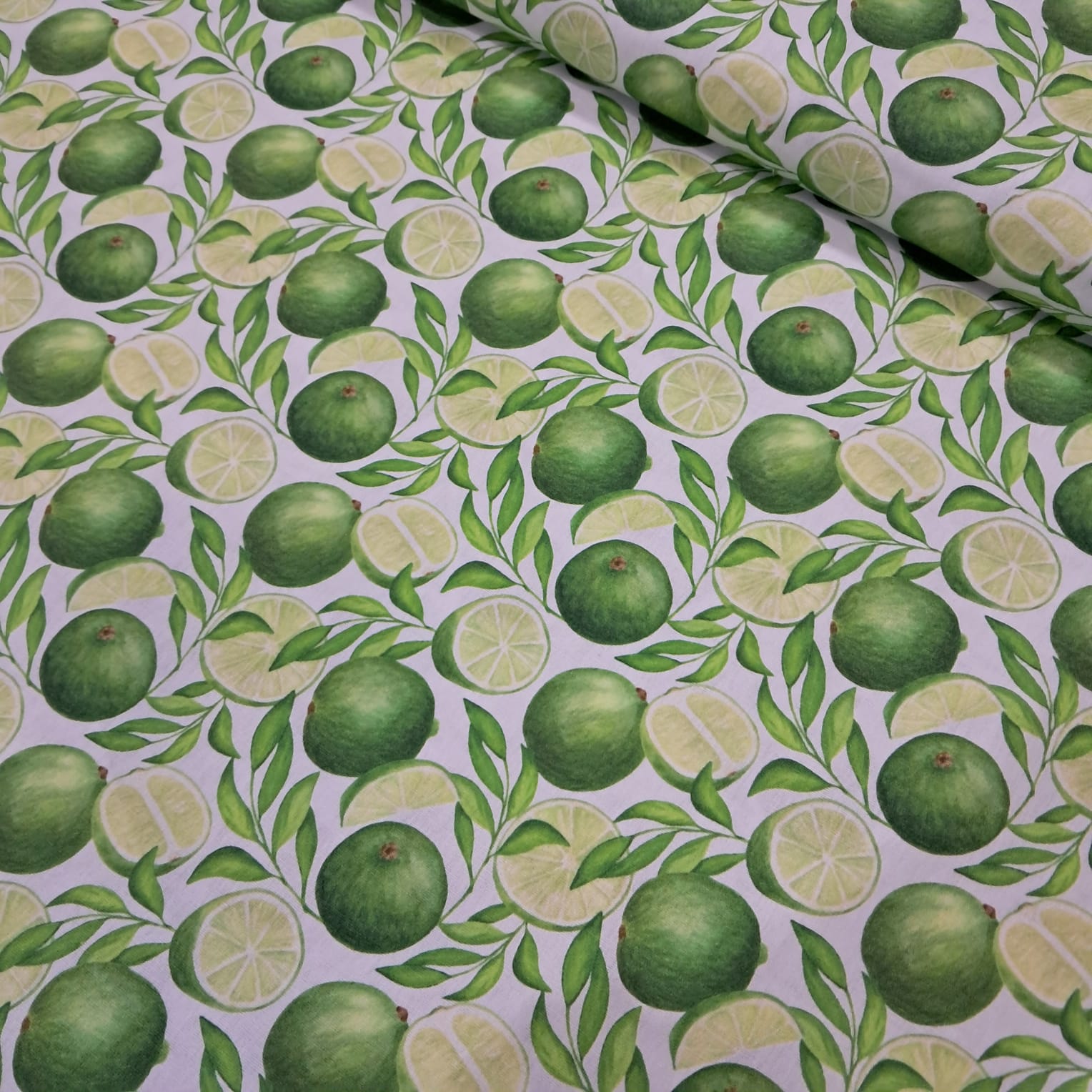 TECIDO TRICOLINE ESTAMPADO 100% ALGODÃO PERIPAN LIMÃO