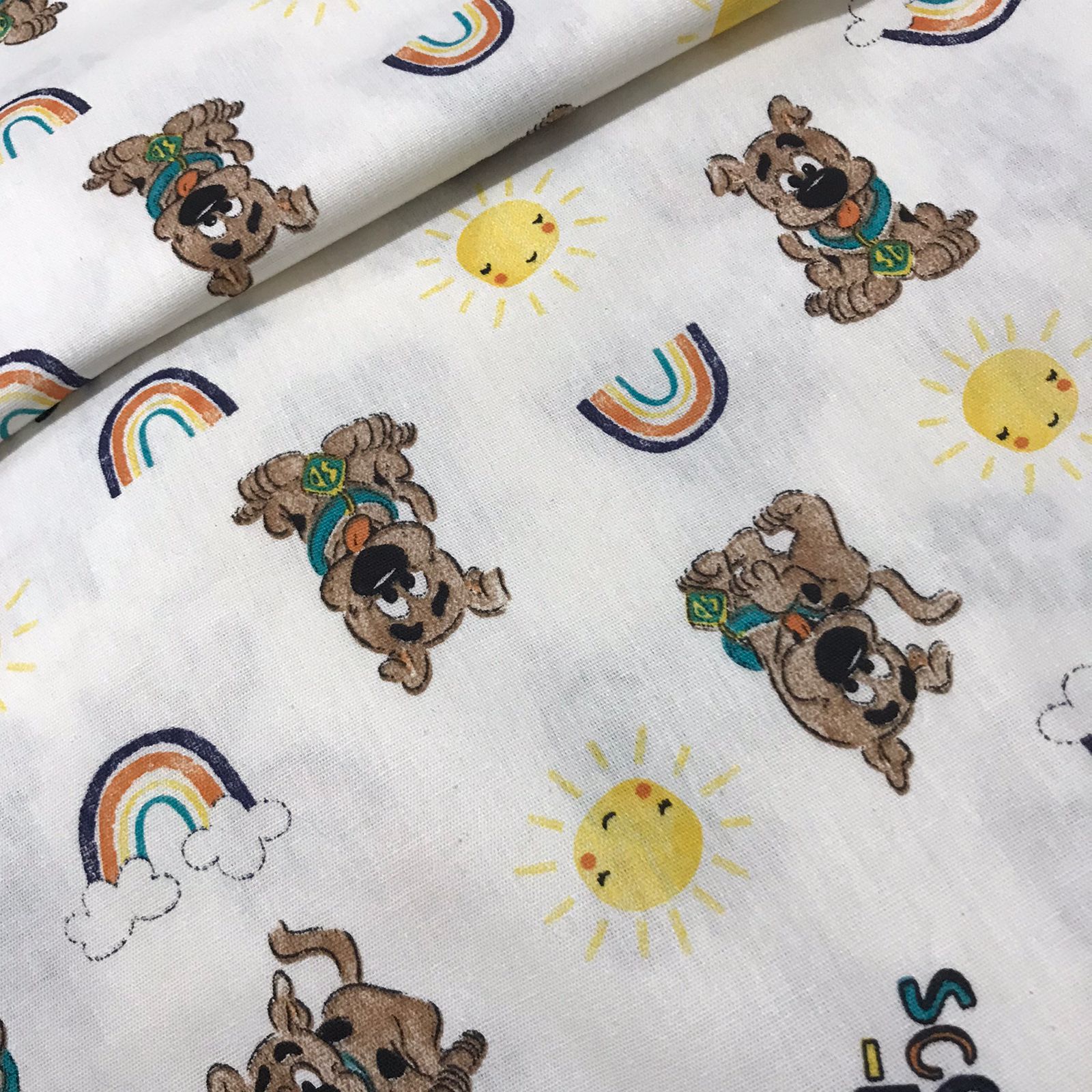 Tecido Tricoline Estampado Algod O Ibirapuera Scooby Doo Com Arco Iris Pandatex Tecidos