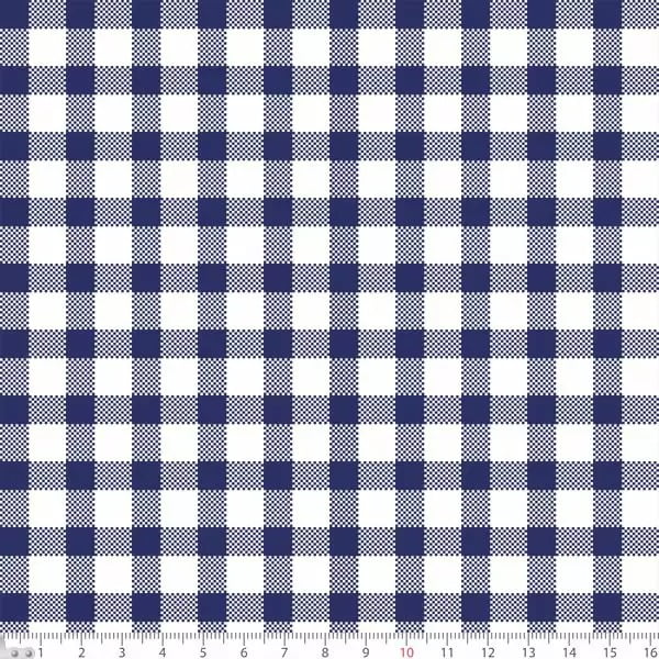 TECIDO 100% ALGODÃO - XADREZ MÉDIO AZUL CLARO FUNDO BRANCO- PREÇO DE 0.50 x  1,50 - 1000 Tons - Artigos para Patchwork